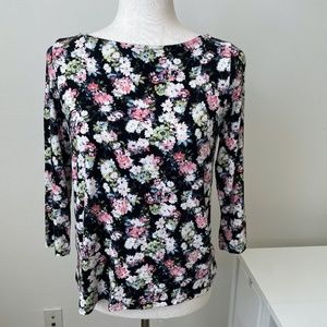 J. Jill Wearever Floral Flouncy Boho Knit Top